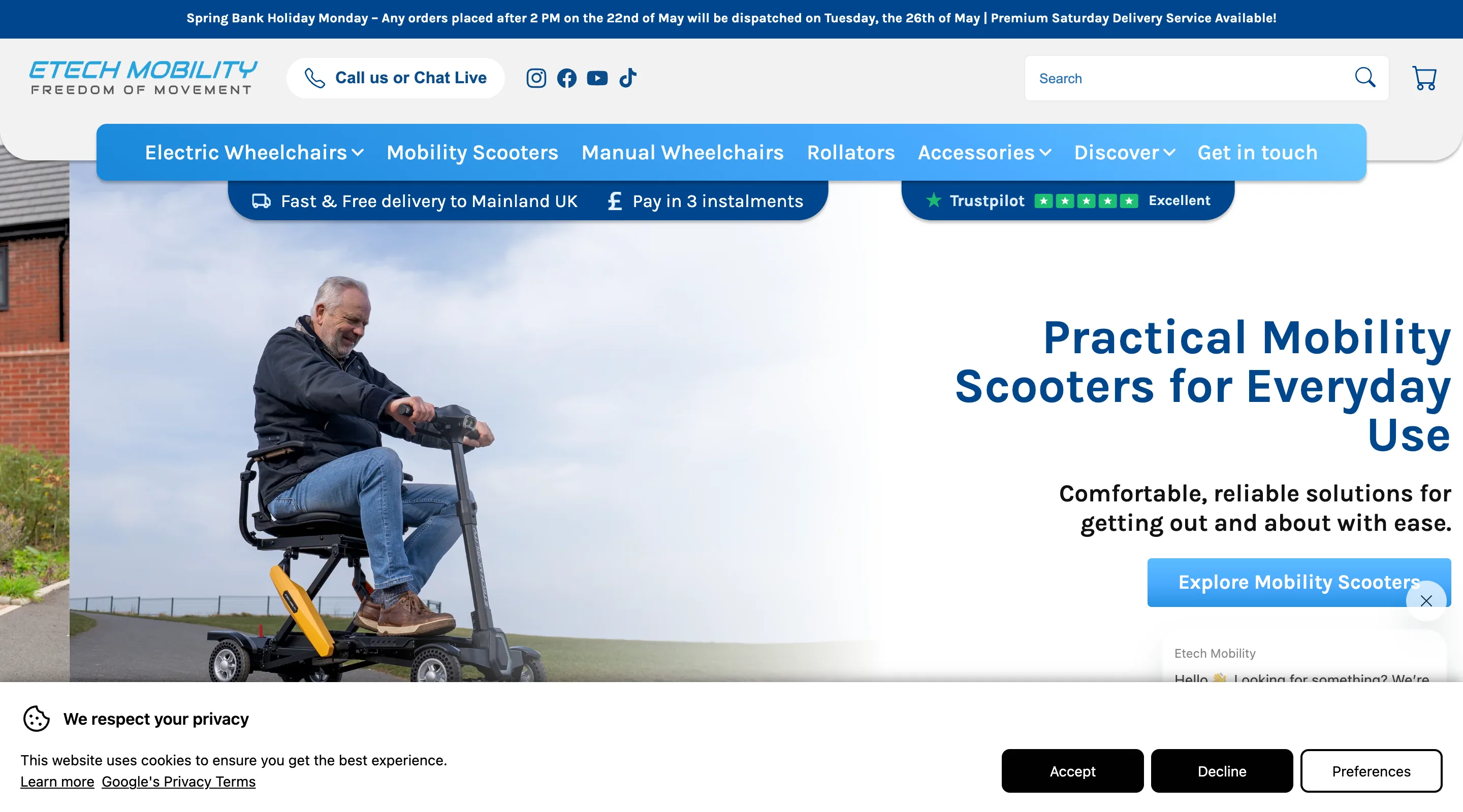 Etech Mobility website
