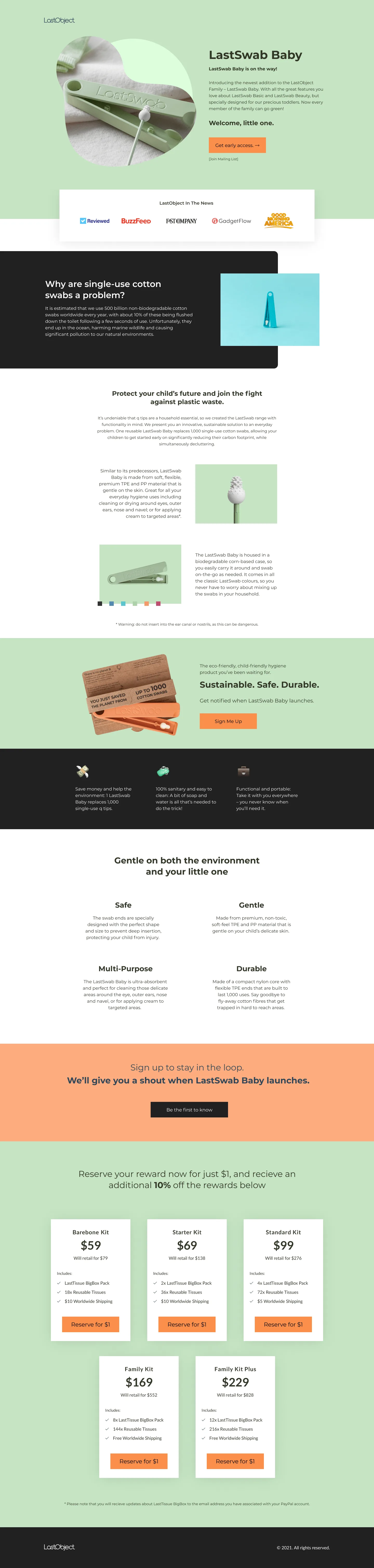 LastObject landing page A/B test